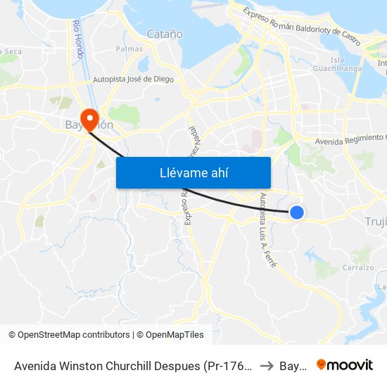 Avenida Winston Churchill Despues (Pr-176) Avenida Victor M. Labiosa to Bayamón map