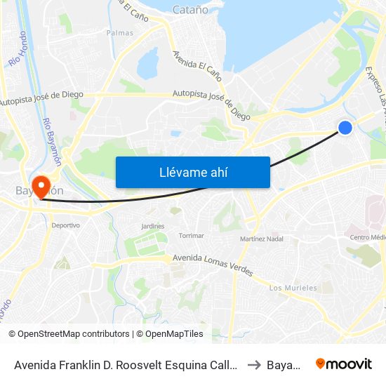 Avenida Franklin D. Roosvelt Esquina Calle 19 N.E. to Bayamón map