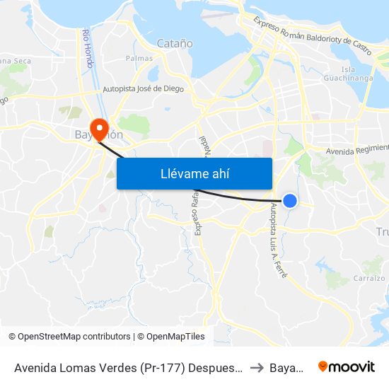 Avenida Lomas Verdes (Pr-177) Despues Calle Ter to Bayamón map