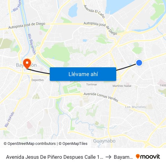 Avenida Jesus De Piñero Despues Calle 13 S.O. to Bayamón map