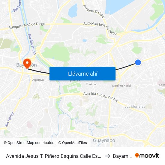Avenida Jesus T. Piñero Esquina Calle Estonia to Bayamón map