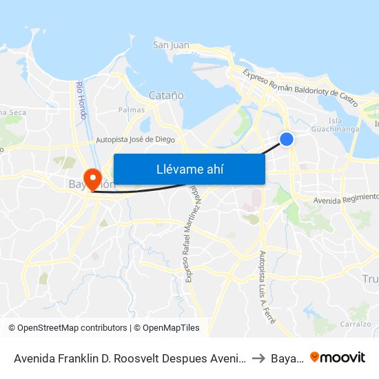 Avenida Franklin D. Roosvelt Despues Avenida Luis Muñoz Rivera to Bayamón map