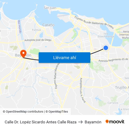 Calle Dr. Lopéz Sicardo Antes Calle Riaza to Bayamón map