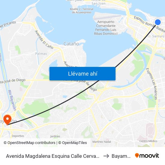 Avenida Magdalena Esquina Calle Cervante to Bayamón map