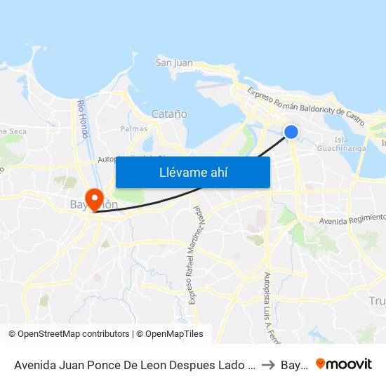 Avenida Juan Ponce De Leon Despues Lado Opuesto Avenida Haydee Rexach to Bayamón map