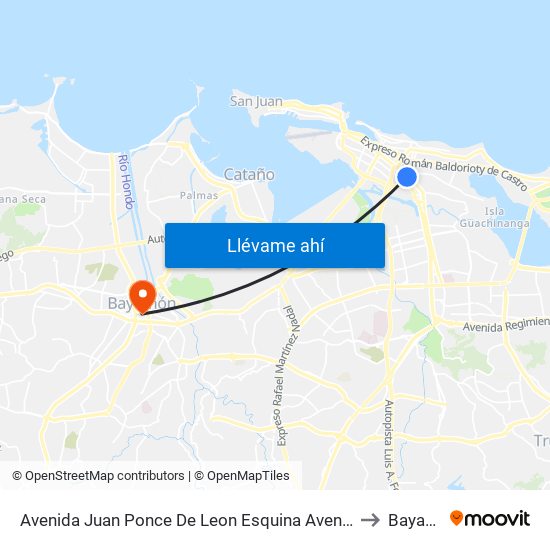 Avenida Juan Ponce De Leon Esquina Avenida Fidalgo Diaz to Bayamón map