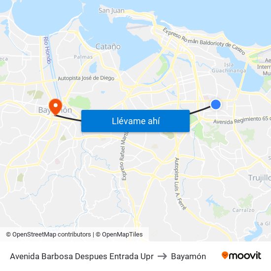 Avenida Barbosa Despues Entrada Upr to Bayamón map