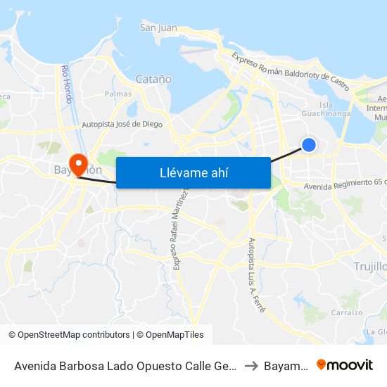 Avenida Barbosa Lado Opuesto Calle Gerona to Bayamón map