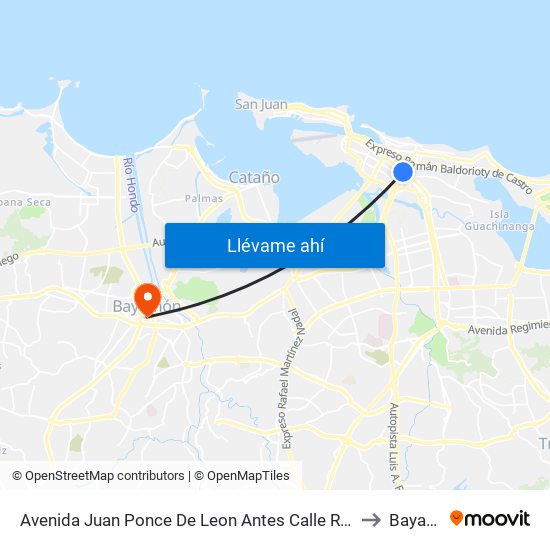 Avenida Juan Ponce De Leon Antes Calle Reverendo Orengo to Bayamón map