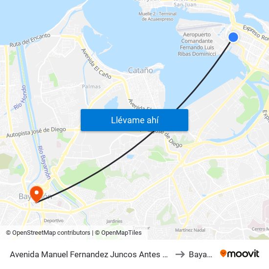 Avenida Manuel Fernandez Juncos Antes Calle Miramar to Bayamón map