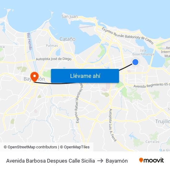 Avenida Barbosa Despues Calle Sicilia to Bayamón map