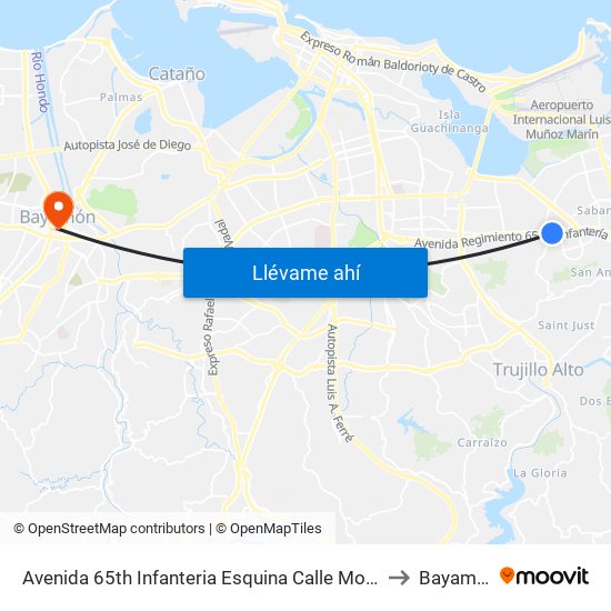 Avenida 65th Infanteria Esquina Calle Modesta to Bayamón map