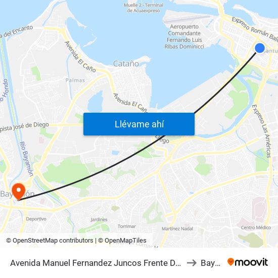 Avenida Manuel Fernandez Juncos Frente Departamento De Agricultura to Bayamón map