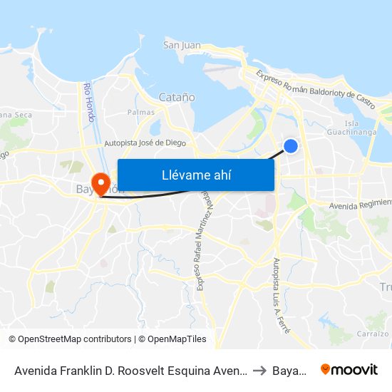 Avenida Franklin D. Roosvelt Esquina Avenida Hosto to Bayamón map