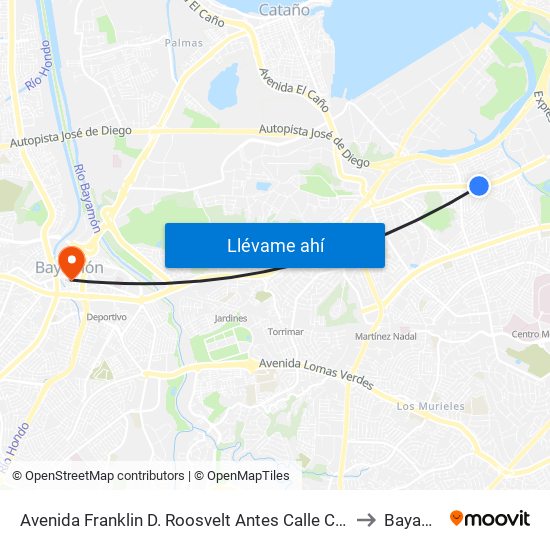 Avenida Franklin D. Roosvelt Antes Calle Constitucion to Bayamón map