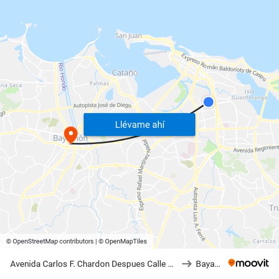 Avenida Carlos F. Chardon Despues Calle Arterial Hosto to Bayamón map