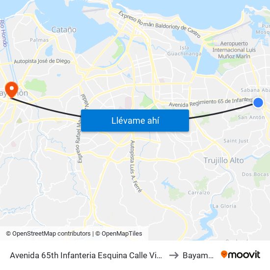Avenida 65th Infanteria Esquina Calle Vigo to Bayamón map