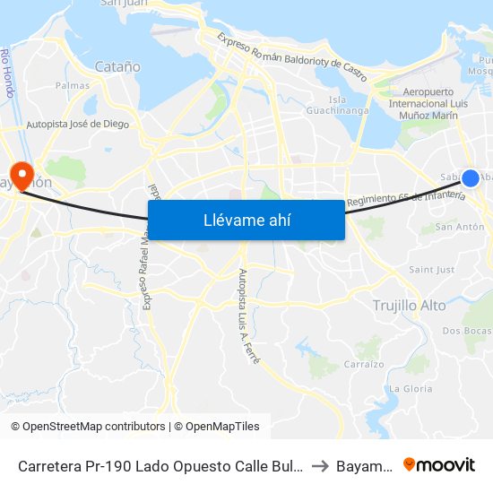 Carretera Pr-190 Lado Opuesto Calle Bultrón to Bayamón map