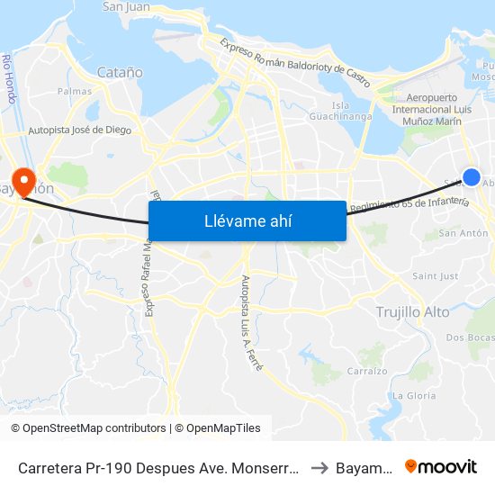Carretera Pr-190 Despues Ave. Monserrate to Bayamón map