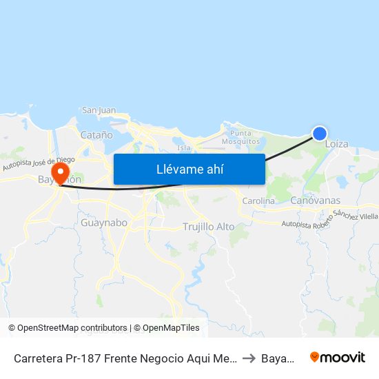 Carretera Pr-187 Frente Negocio Aqui Me Quedo to Bayamón map