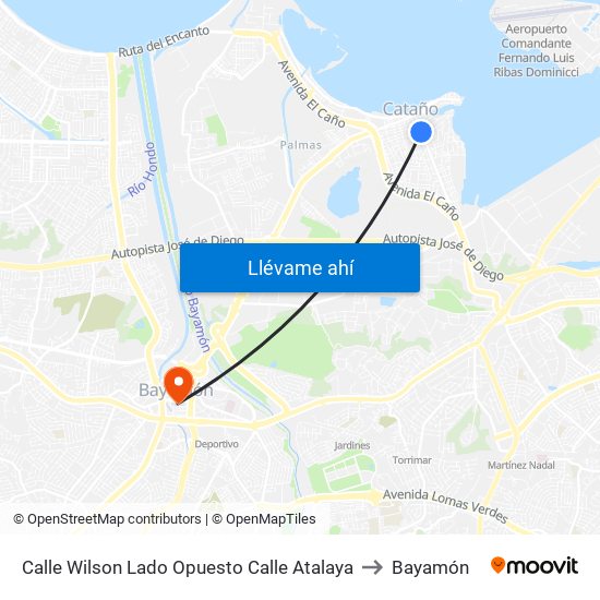 Calle Wilson Lado Opuesto Calle Atalaya to Bayamón map