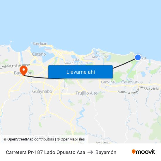 Carretera Pr-187 Lado Opuesto Aaa to Bayamón map