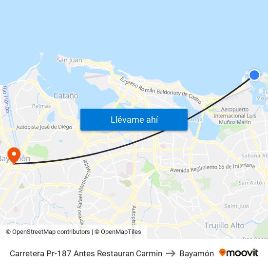 Carretera Pr-187 Antes Restauran Carmin to Bayamón map