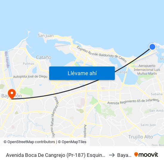 Avenida Boca De Cangrejo (Pr-187) Esquina Entrada Club Nautico to Bayamón map