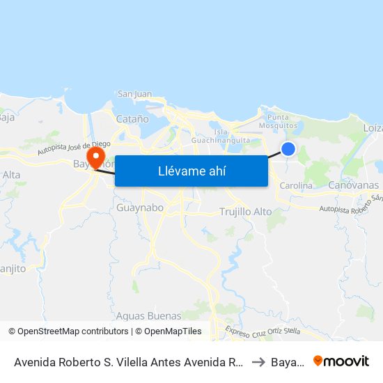 Avenida Roberto S. Vilella Antes Avenida Roberto Clemente to Bayamón map