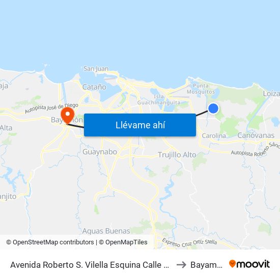 Avenida Roberto S. Vilella  Esquina Calle 312 to Bayamón map