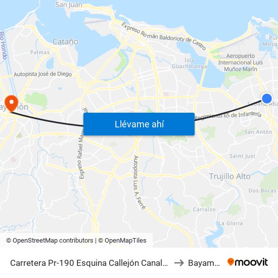 Carretera Pr-190 Esquina Callejón Canales to Bayamón map