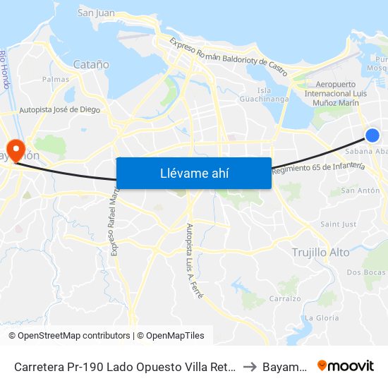 Carretera Pr-190 Lado Opuesto Villa Retiro to Bayamón map