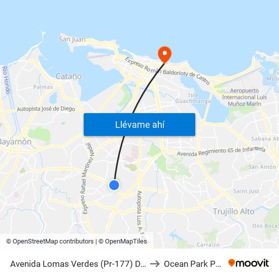 Avenida Lomas Verdes (Pr-177) Despues Calle Sauco to Ocean Park Puerto Rico map