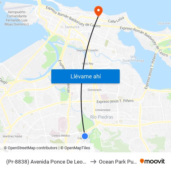(Pr-8838) Avenida Ponce De Leon Despues Pr-176 to Ocean Park Puerto Rico map