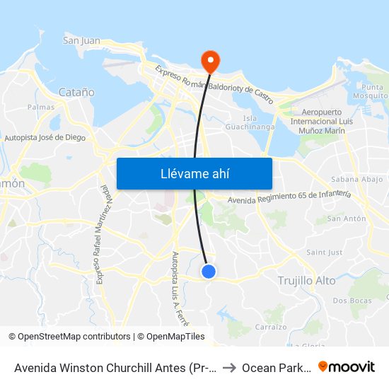 Avenida Winston Churchill Antes (Pr-176) Avenida Victor M. Labiosa to Ocean Park Puerto Rico map