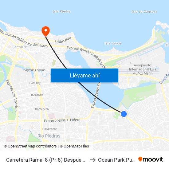 Carretera Ramal 8 (Pr-8) Despues Avenida Iturregui to Ocean Park Puerto Rico map