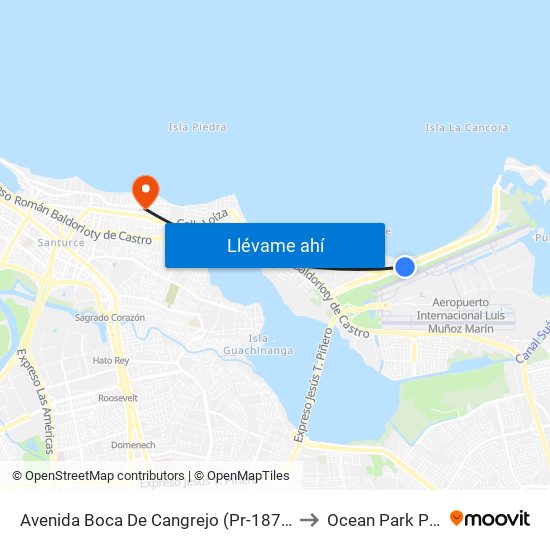 Avenida Boca De Cangrejo (Pr-187) Frente Hotel Marriot to Ocean Park Puerto Rico map