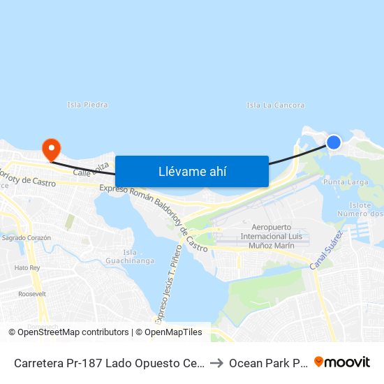 Carretera Pr-187 Lado Opuesto Centro Comunal Piñones to Ocean Park Puerto Rico map