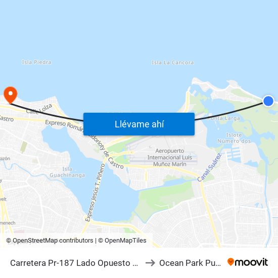 Carretera Pr-187 Lado Opuesto Kioskos Nuevos to Ocean Park Puerto Rico map