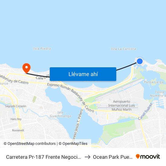 Carretera Pr-187 Frente Negocio Donde Olga to Ocean Park Puerto Rico map