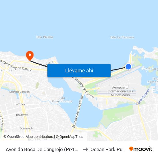 Avenida Boca De Cangrejo (Pr-187) Antes Cesco to Ocean Park Puerto Rico map
