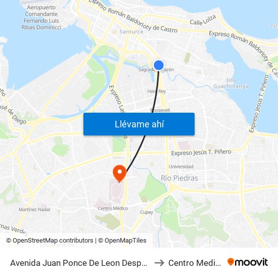 Avenida Juan Ponce De Leon Despues Lado Opuesto Avenida Haydee Rexach to Centro Medico Cardiovascular map