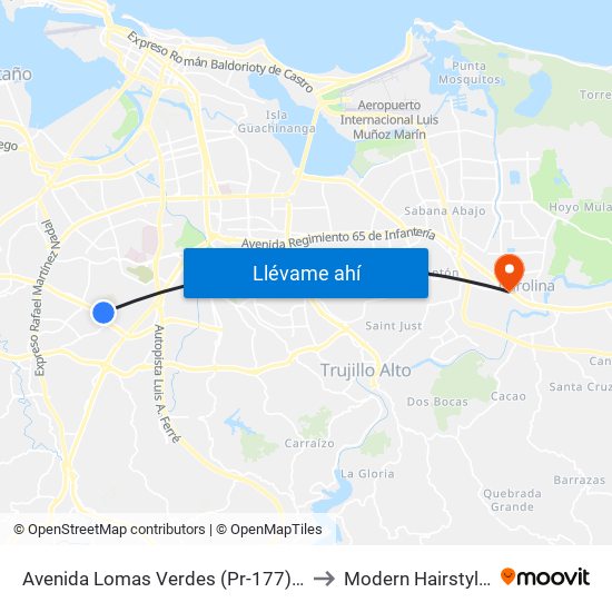 Avenida Lomas Verdes (Pr-177) Despues Calle Sauco to Modern Hairstyling Institute map