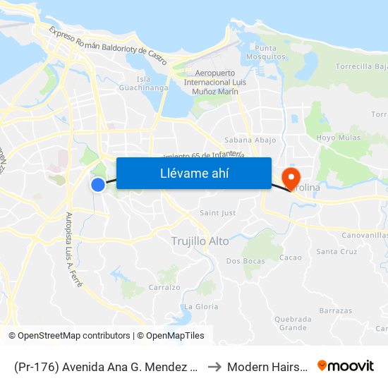 (Pr-176) Avenida Ana G. Mendez Lado Opuesto Aaa Concordia to Modern Hairstyling Institute map