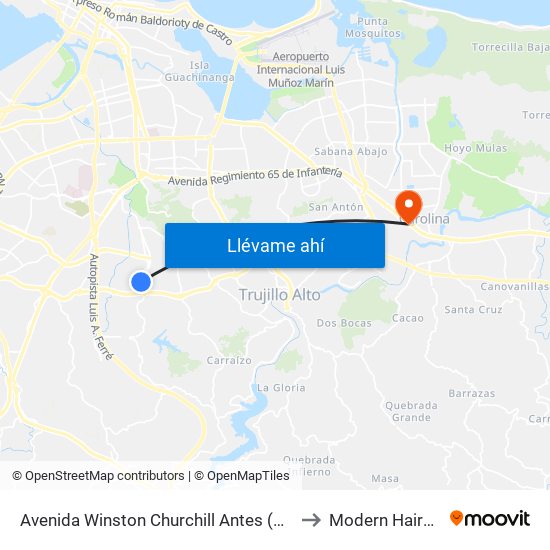 Avenida Winston Churchill Antes (Pr-176) Avenida Victor M. Labiosa to Modern Hairstyling Institute map