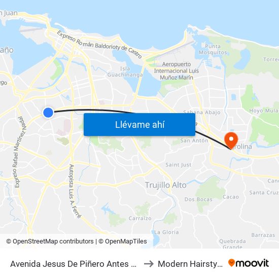 Avenida Jesus De Piñero Antes Avenida José De Diego to Modern Hairstyling Institute map