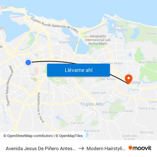 Avenida Jesus De Piñero Antes Calle Constitución to Modern Hairstyling Institute map