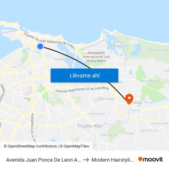 Avenida Juan Ponce De Leon  Antes Calle Mayor to Modern Hairstyling Institute map