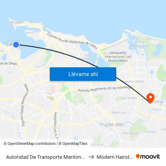 Autoridad De Transporte Maritimo En Cataño (Terminal Atm) to Modern Hairstyling Institute map