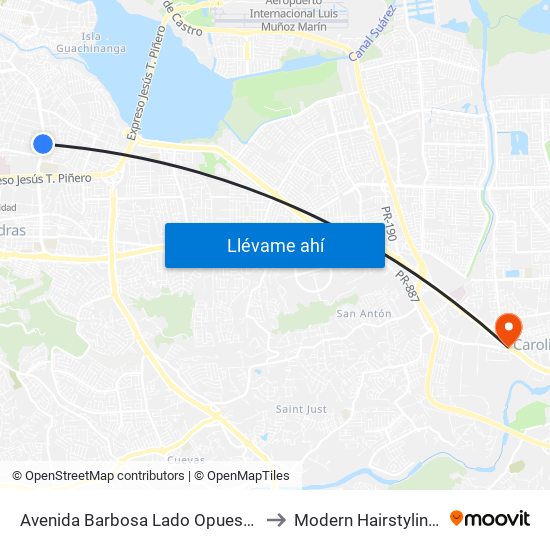 Avenida Barbosa Lado Opuesto Calle Gerona to Modern Hairstyling Institute map